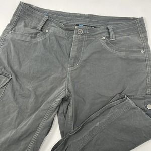 Kuhl Shorts‎ Women’s Size 12 Gray Cargo Snap Pocket Hiking Cotton Nylon Blend